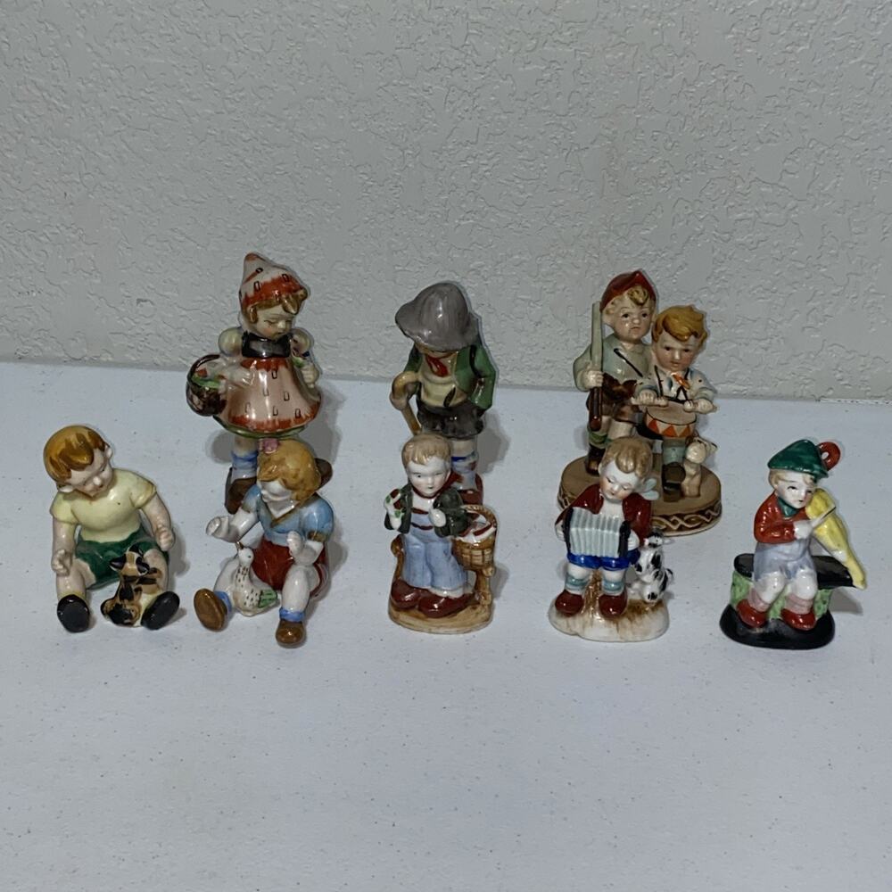 Vintage Boy & Girl Children Figurine Made in Occupied Japan Collectible Lot Of 8